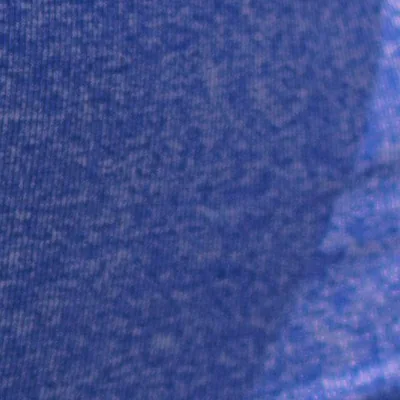 Heather blue poly-spandex athletic knit fabric swatch close-up